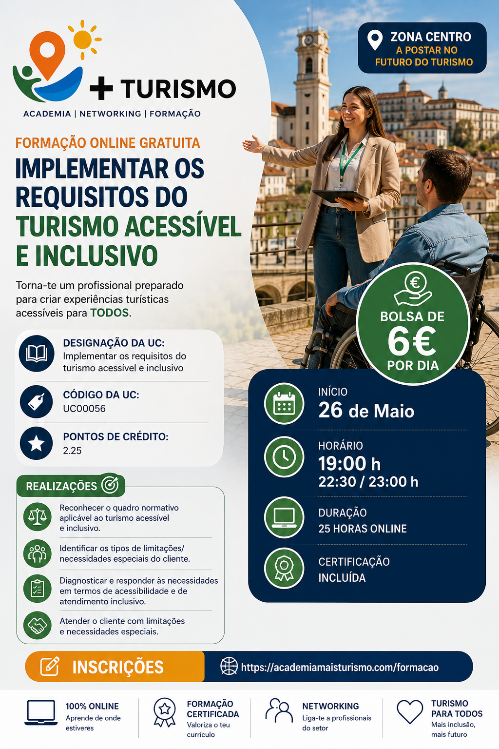 curso – UC Implementar os requisitos do turismo acessível e inclusivo 25 horas